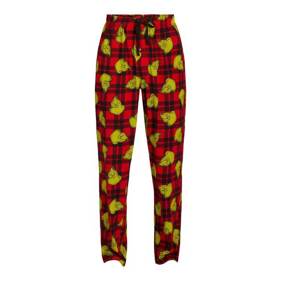 Dr. Seuss Mens The Grinch Knit Sleep Pants Red Size L - Picture 3 of 7